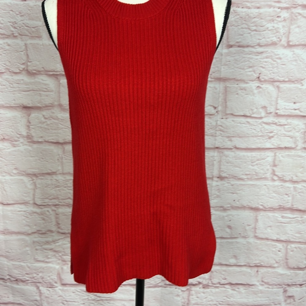 NWOT J Crew Red Vest Pullover Sweater Sz S - Picture 6 of 11
